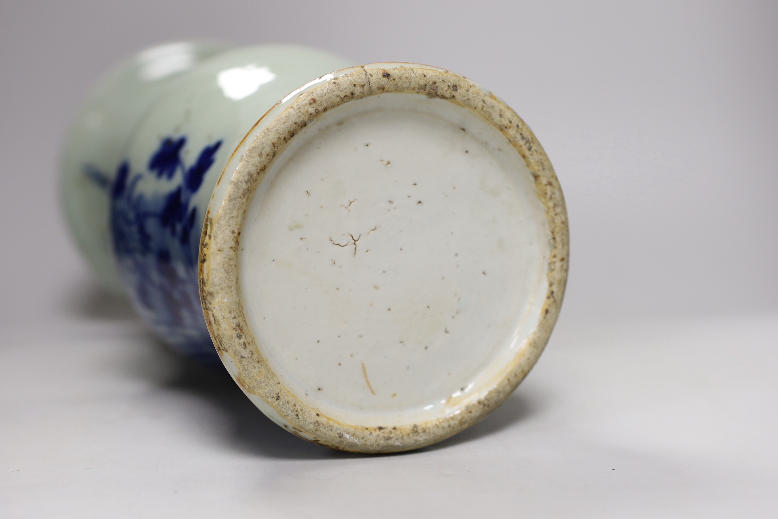 A large Chinese blue and white vase. 38cm tall
